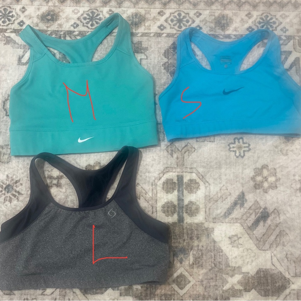 Nike & Athletic Sports Bras Bundle - Teal, Aqua, Charcoal